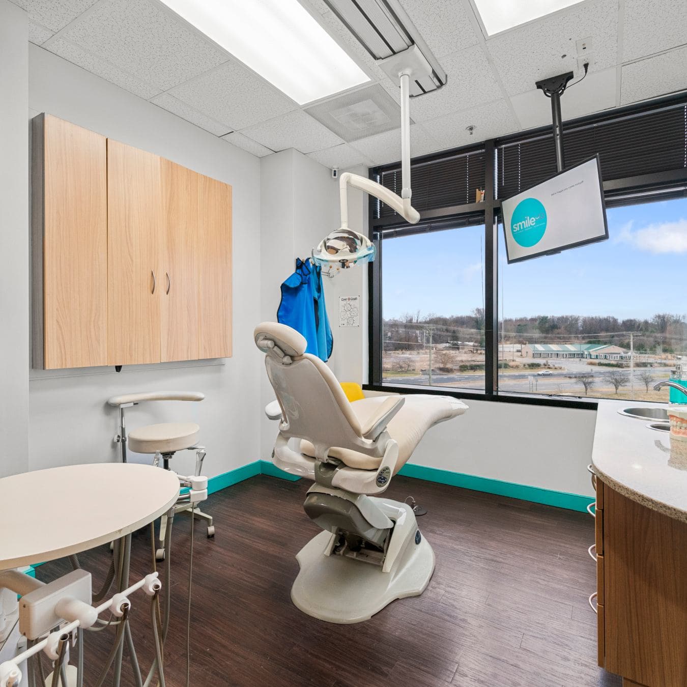Exam room with chair and equipment