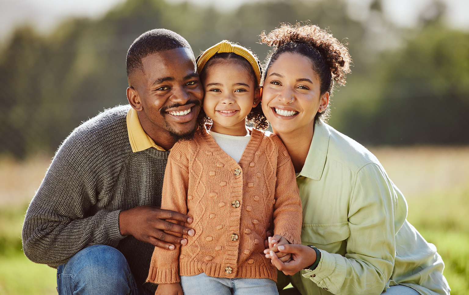 Happy family with child